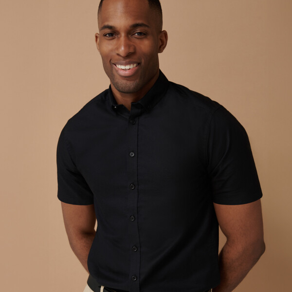 Henbury Modern Short Sleeve Slim Fit Oxford Shirt Thumbnail